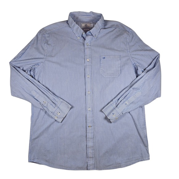 Southern Tide Other - Southern Tide Charleston Blue/White Striped Classic Fit L/S Sport Shirt Men's M